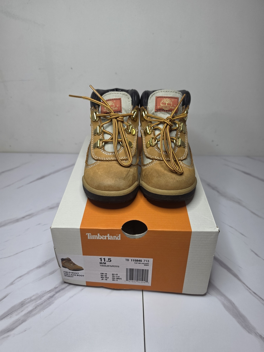 Timberland Kids Mid Lace Wheat Boots Size 11.5C - Picture 3 of 4